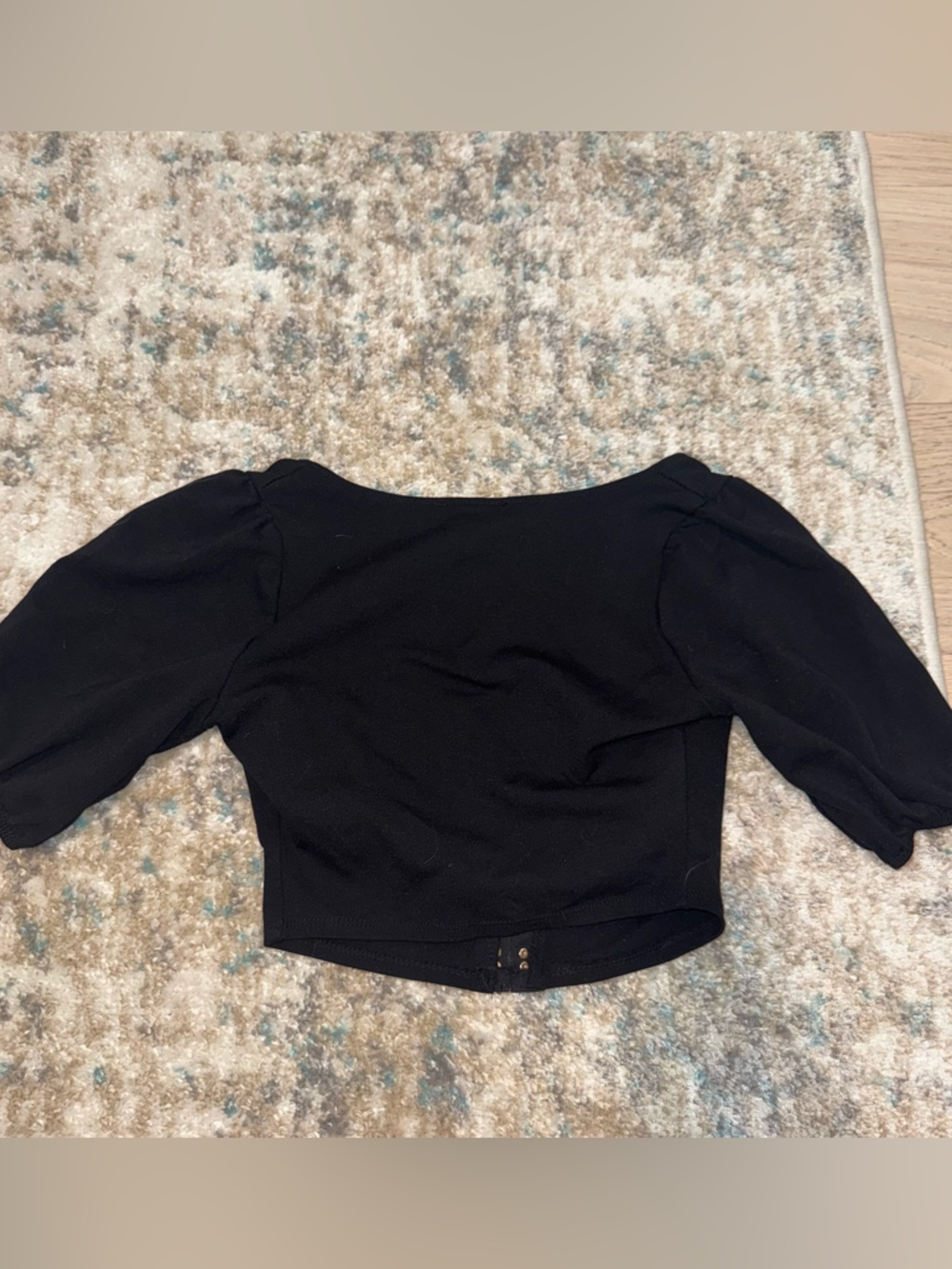 Fashion Nova Black Puff Sleeve Corset Top - Hook & Eye Front - XS - Picture 3 of 4